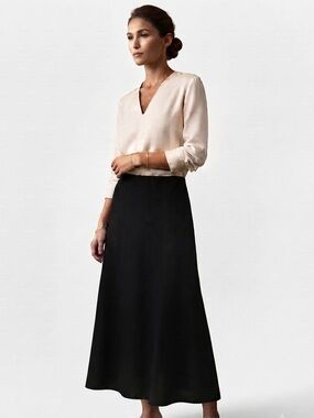 Jones New York Black A-Line Maxi Skirt
